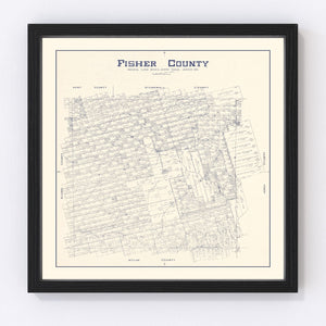 Vintage Map of Fisher County, Texas 1921