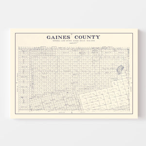 Vintage Map of Gaines County, Texas 1922