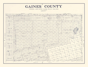 Vintage Map of Gaines County, Texas 1922