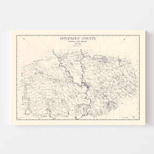 Vintage Map of Gonzales County, Texas 1920