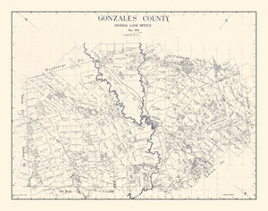 Vintage Map of Gonzales County, Texas 1920