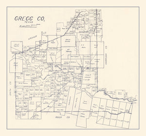 Vintage Map of Gregg County, Texas 1927
