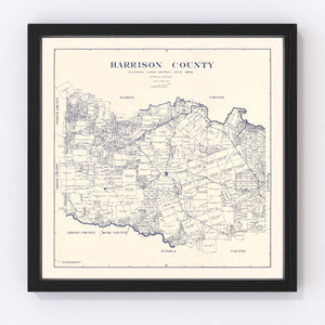 Vintage Map of Harrison County, Texas 1920