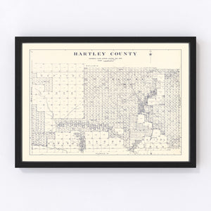 Vintage Map of Hartley County, Texas 1925