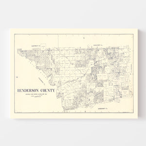 Vintage Map of Henderson County, Texas 1922