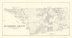 Vintage Map of Henderson County, Texas 1922