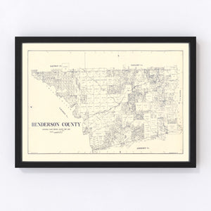 Vintage Map of Henderson County, Texas 1922