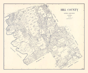 Vintage Map of Hill County, Texas 1922