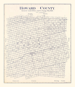Vintage Map of Howard County, Texas 1922