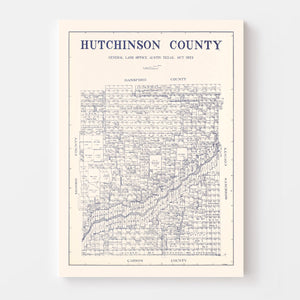 Vintage Map of Hutchinson County, Texas 1922
