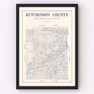 Vintage Map of Hutchinson County, Texas 1922