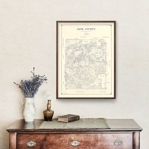 Vintage Map of Jack County, Texas 1925