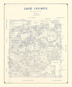 Vintage Map of Jack County, Texas 1925