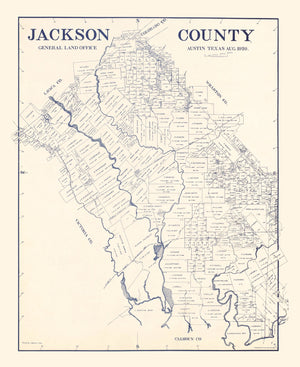 Vintage Map of Jackson County, Texas 1920
