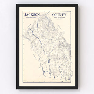 Vintage Map of Jackson County, Texas 1920