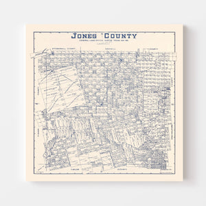 Vintage Map of Jones County, Texas 1921