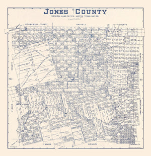 Vintage Map of Jones County, Texas 1921