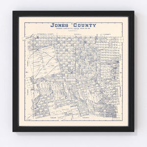 Vintage Map of Jones County, Texas 1921
