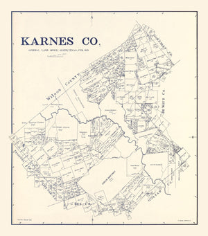Vintage Map of Karnes County, Texas 1921