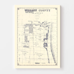 Vintage Map of Kenedy County, Texas 1921