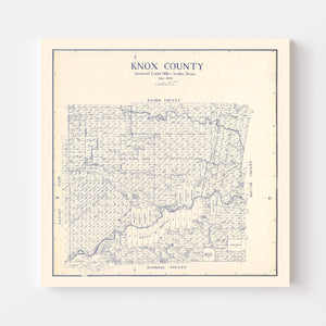 Vintage Map of Knox County, Texas 1923