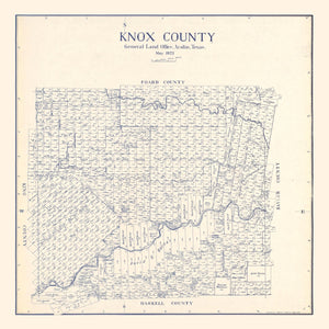Vintage Map of Knox County, Texas 1923