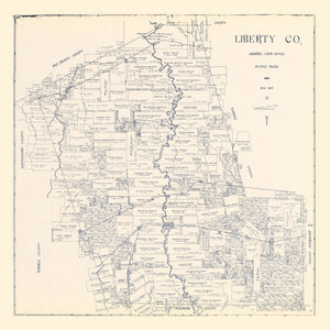 Vintage Map of Liberty County, Texas 1926