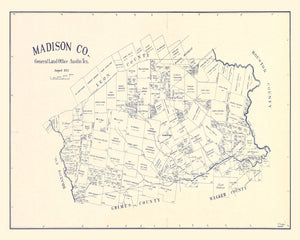 Vintage Map of Madison County, Texas 1922