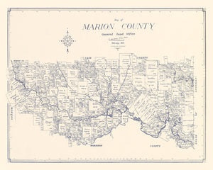 Vintage Map of Marion County, Texas 1920