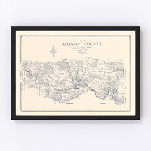 Vintage Map of Marion County, Texas 1920