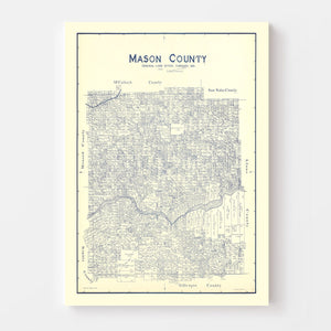 Vintage Map of Mason County, Texas 1921