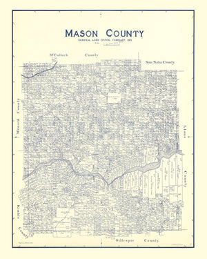 Vintage Map of Mason County, Texas 1921