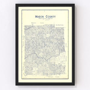 Vintage Map of Mason County, Texas 1921
