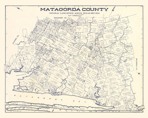 Vintage Map of Matagorda County, Texas 1920