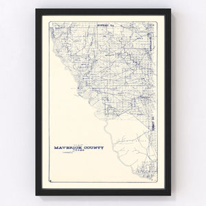 Vintage Map of Maverick County, Texas 1927