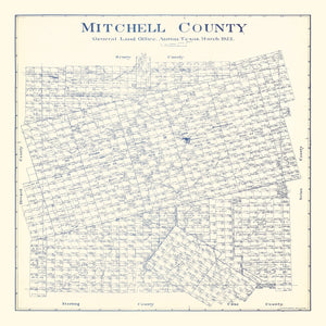 Vintage Map of Mitchell County, Texas 1922