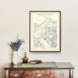 Vintage Map of Montague County, Texas 1924