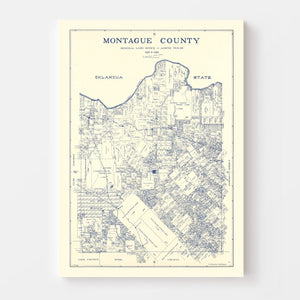 Vintage Map of Montague County, Texas 1924