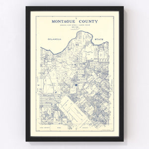 Vintage Map of Montague County, Texas 1924