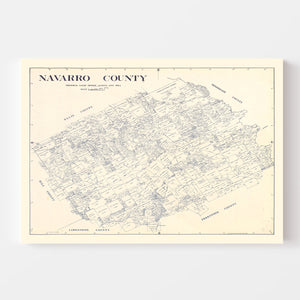 Vintage Map of Navarro County, Texas 1924
