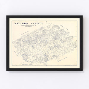 Vintage Map of Navarro County, Texas 1924