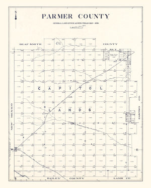 Vintage Map of Parmer County, Texas 1926
