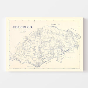 Vintage Map of Refugio County, Texas 1921