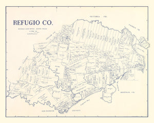 Vintage Map of Refugio County, Texas 1921
