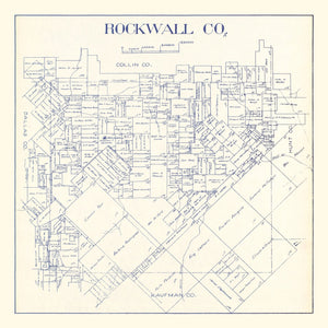 Vintage Map of Rockwall County, Texas 1927