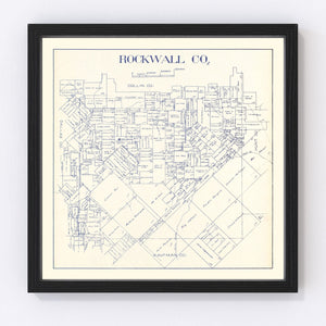 Vintage Map of Rockwall County, Texas 1927