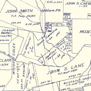Vintage Map of Sabine County, Texas 1920