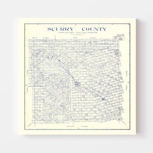 Vintage Map of Scurry County, Texas 1921