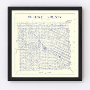 Vintage Map of Scurry County, Texas 1921
