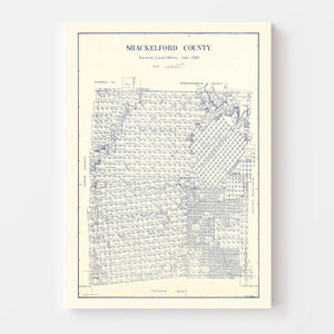 Vintage Map of Shackelford County, Texas 1920